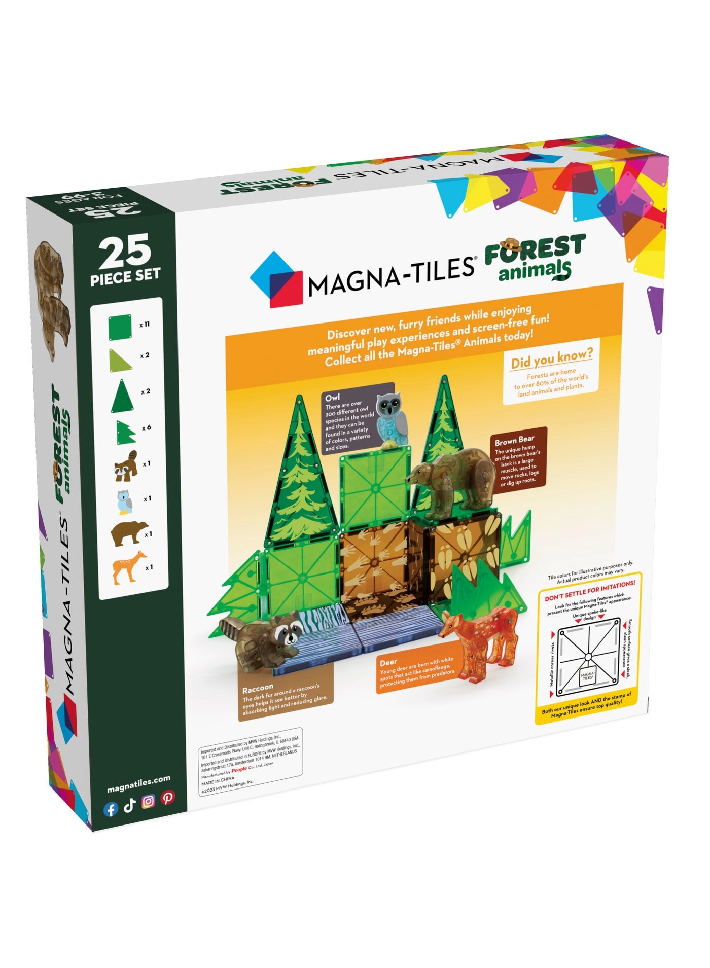 Forest - Bear Deer Raccoon Owl 25 pcs