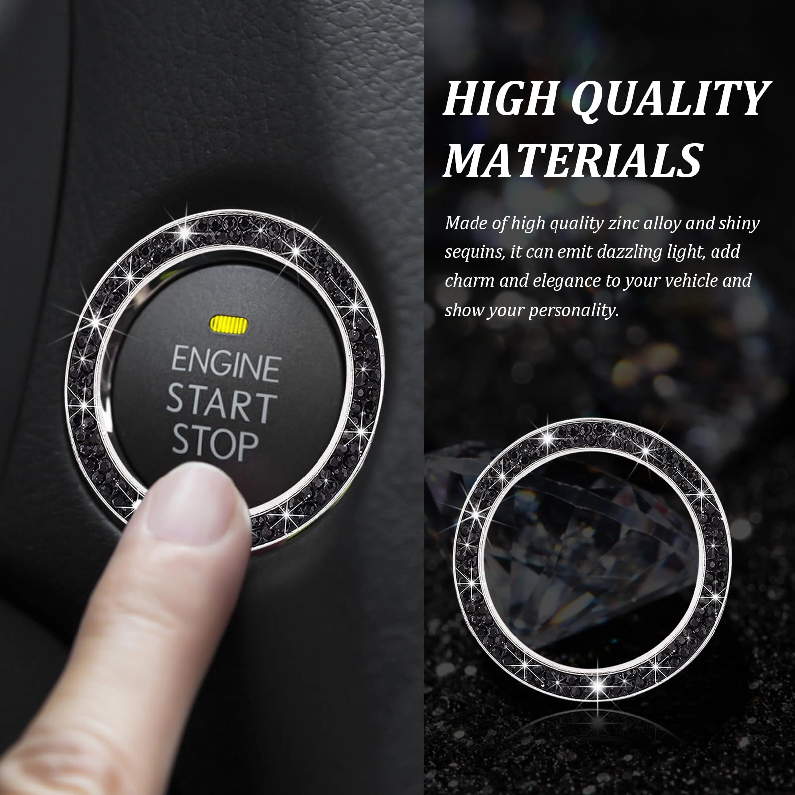 Rhinestone Car Engine Start Ring Decals