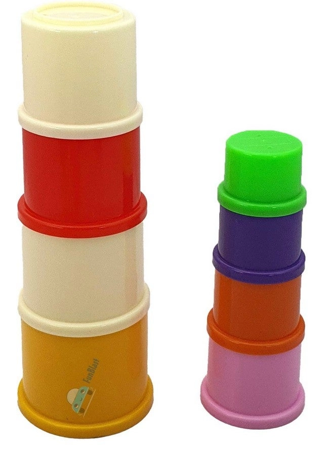 Stacking Nesting Drum Cups - Construction 8 pcs