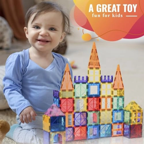 Magnetic Building Tiles - 100 pcs