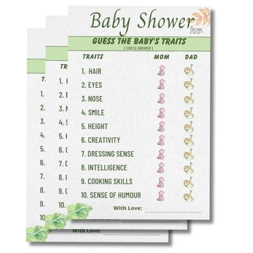 The Decor Cycle Activity Cards - 20 piece(s) Baby Shower