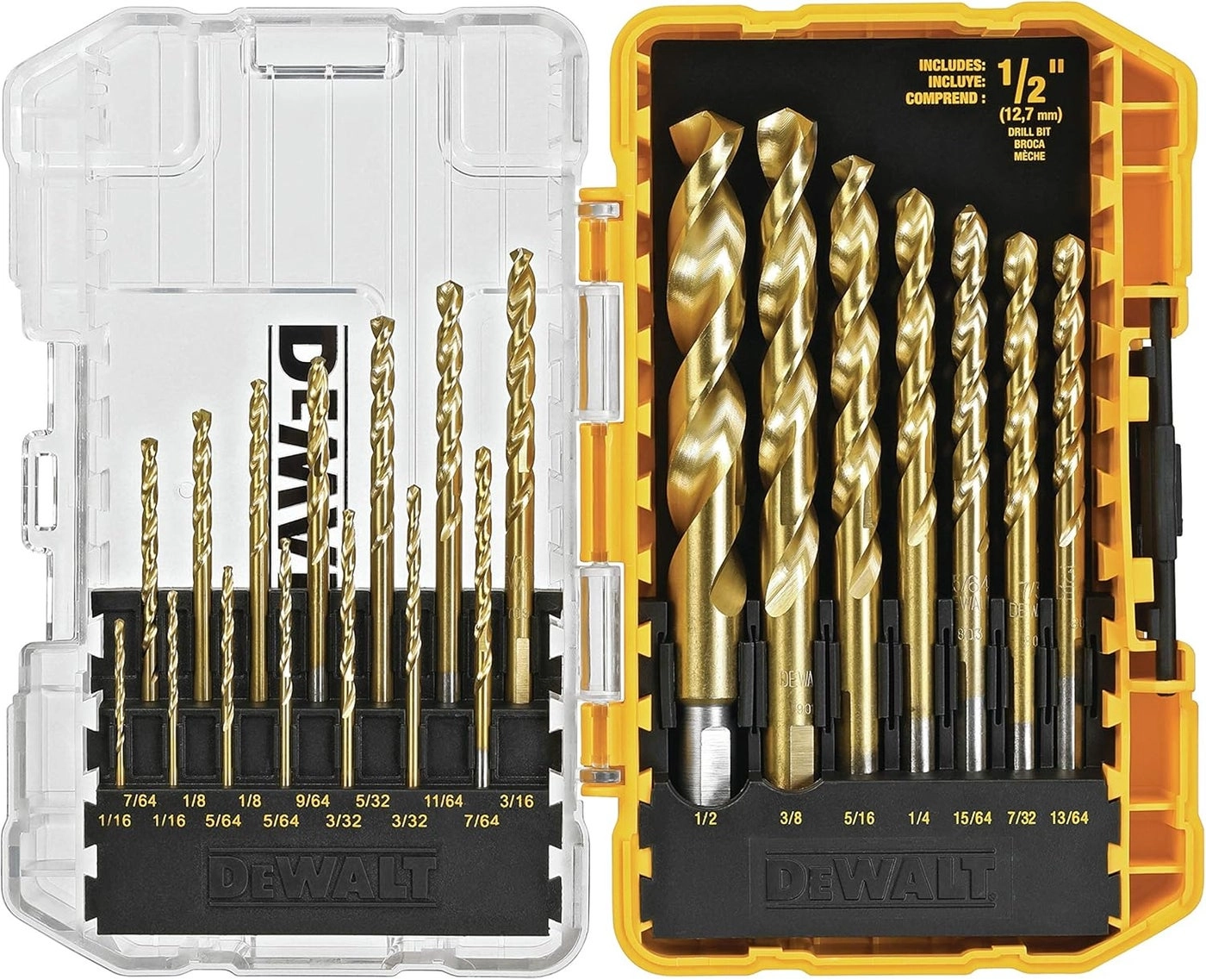 Titanium Nitride Coated Drill Bit Set - Titanium Nitride Coating 21-Piece