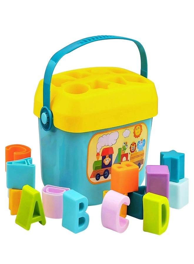 BuGBee Baby and Toddler Plastic First Block Shape Sorter - 1 Year Old 16 pieces