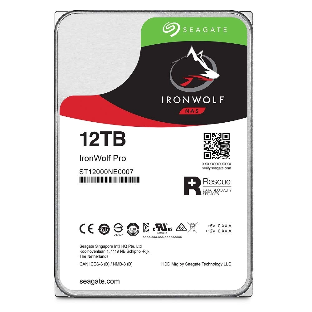 IronWolf Pro 3.5" 7200rpm 256MB SATA 6Gb/s (ST12000NT001) - 12TB