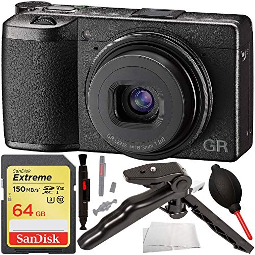 GR III + SDXC Memory Card + Tabletop/Pistol Grip Tripod + Cleaning Pen + Dust Blower + Microfiber Cleaning Cloth