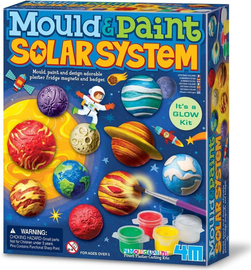 4M Mould & Paint Solar System Glow In The Dark Craft Kit - 5+ years