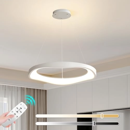Round LED Chandelier - 3000K–6000K Dimmable