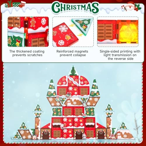 Christmas Magnetic Tiles - 70pcs