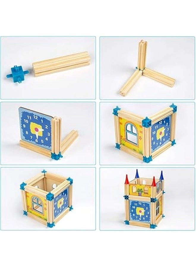 Wooden Construction Bricks - 268pcs