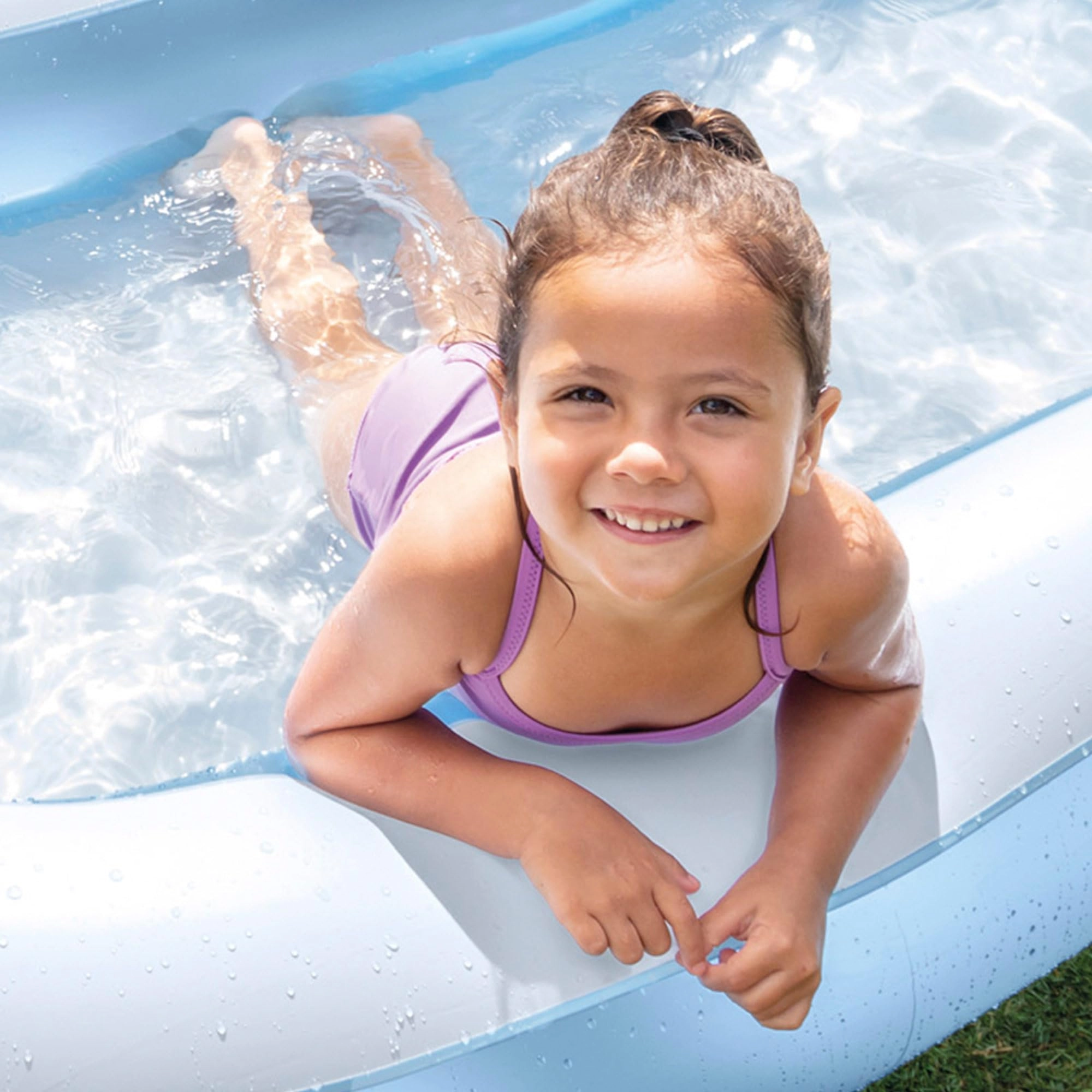 Inflatable Rectangular Baby Pool - 166x100cm Blue