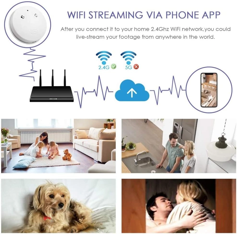 Hidden Camera Smoke Detector - 1080P 25fps