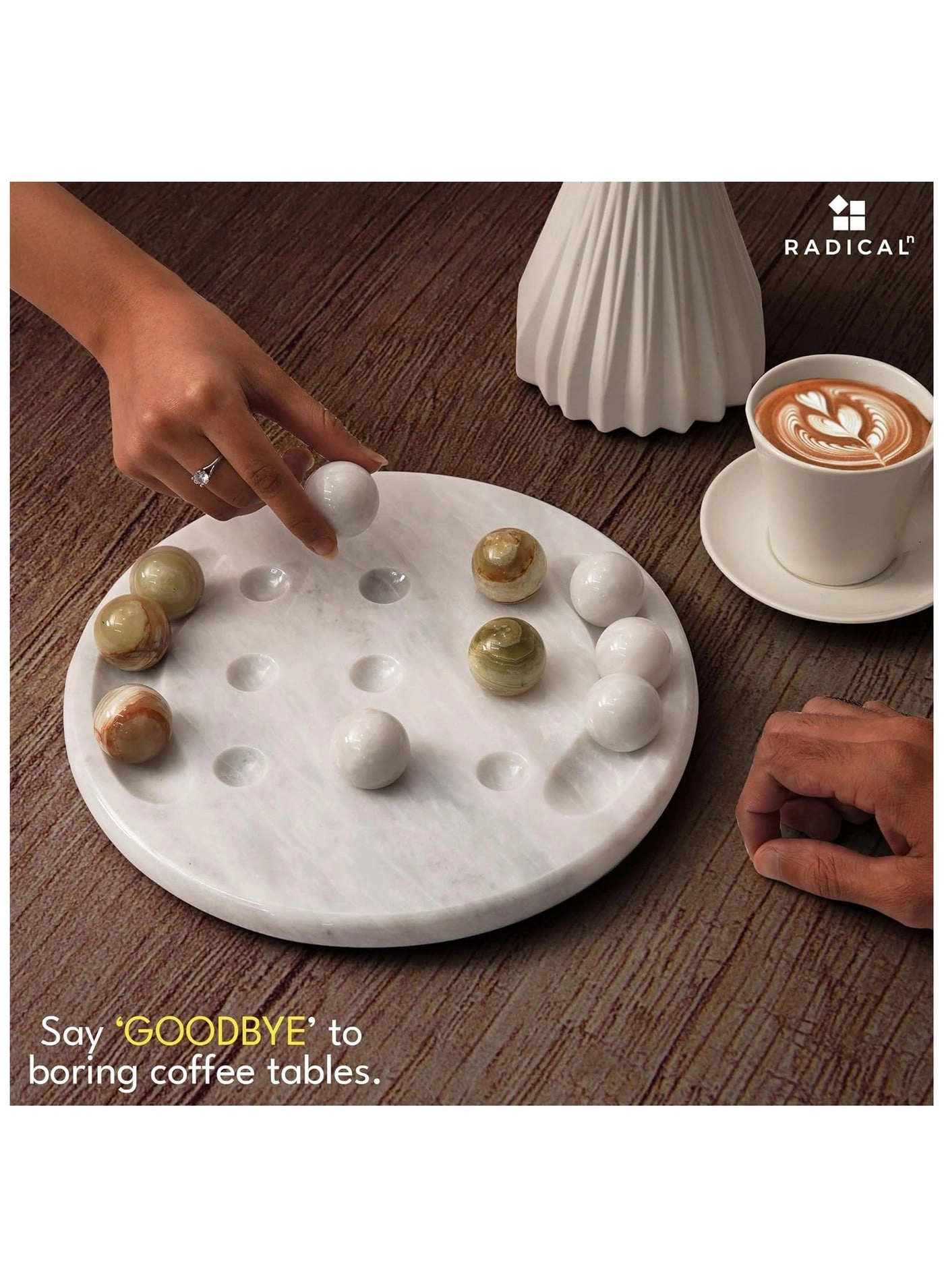 tic_tac_toe - Marble Handmade Red and Coral