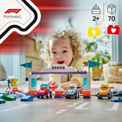 DUPLO Town F1 Team Race Cars & Drivers - 2 Plus Year multicolor