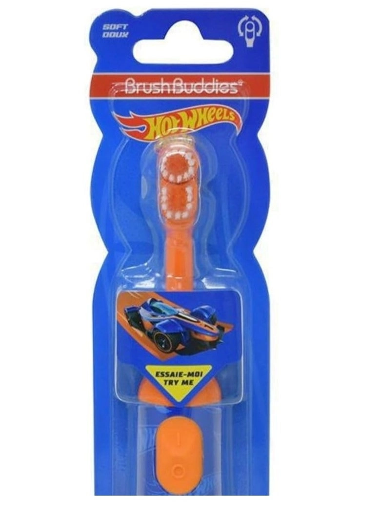Hot Wheels Battery Powered Sonic Electric Kids Toothbrush - Soft Bristles Rounded Head