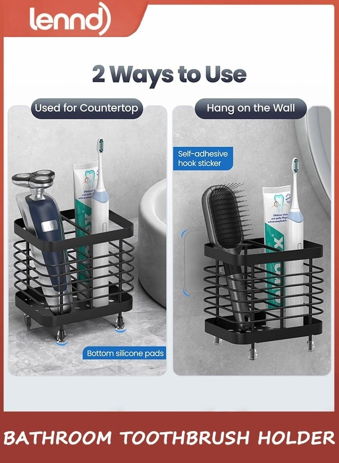 Toothbrush Holder - Wall Mounted and Countertop 2 Slots