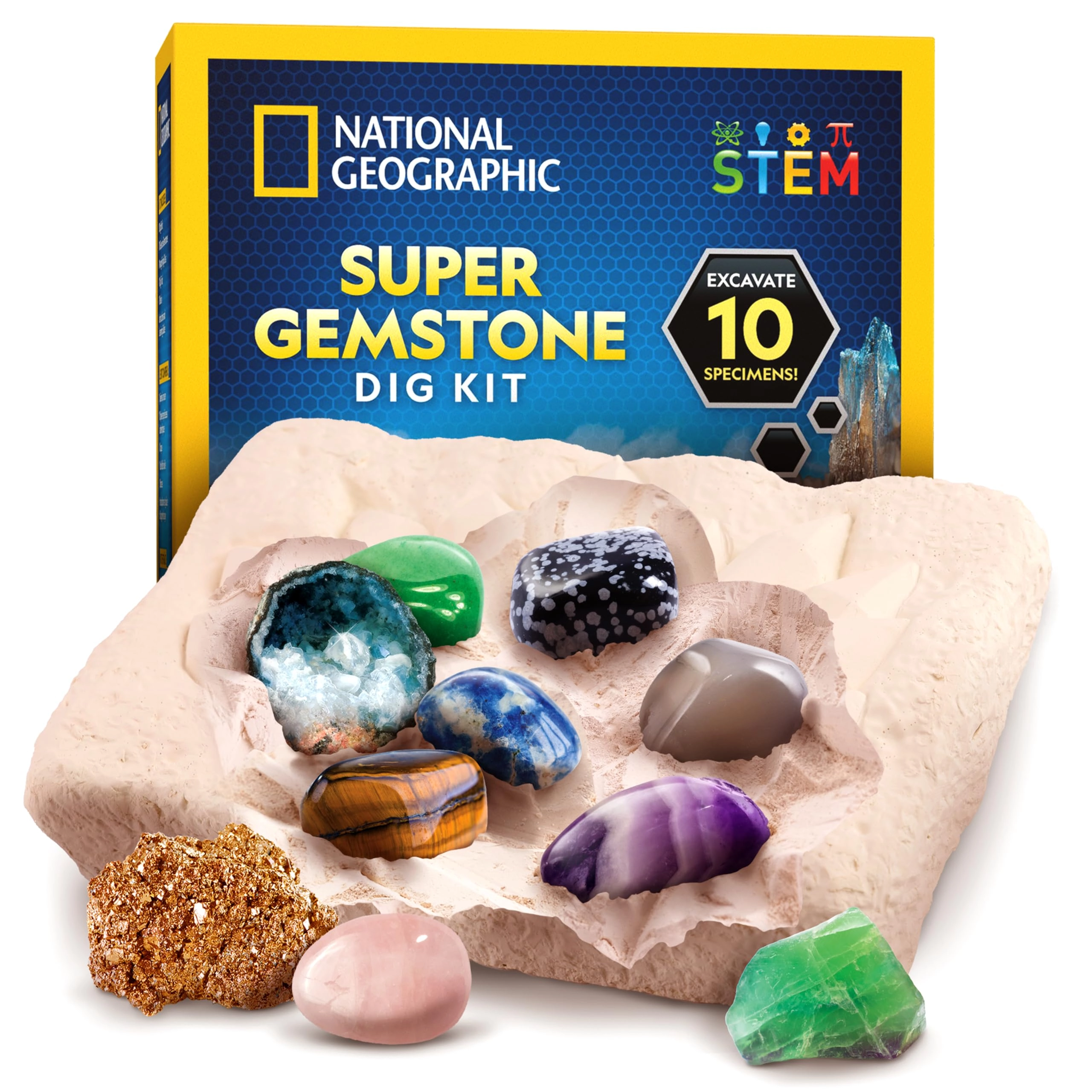 Blue Marble Gemstone Dig Kit - 10 pieces Earth Science