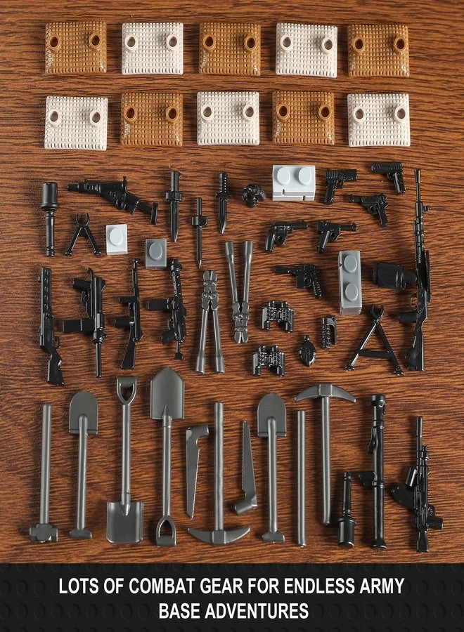 WW2 Army Tank Building Set - 1452 pcs + Sherman Tank + Stuart Tank + War-Torn Building