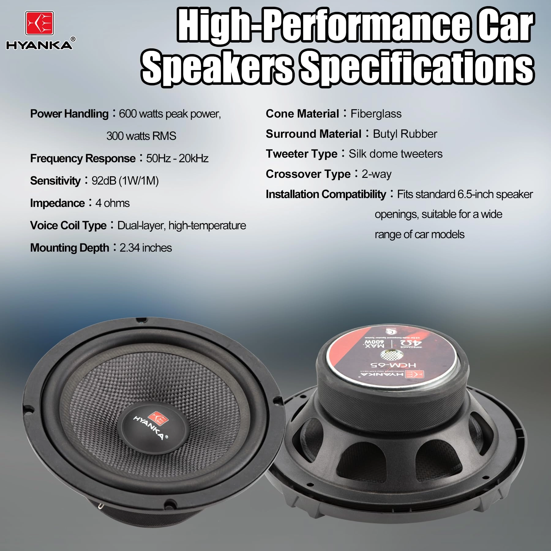 HCM-65 - 6.5 Inches 6.5 Component Car Speakers