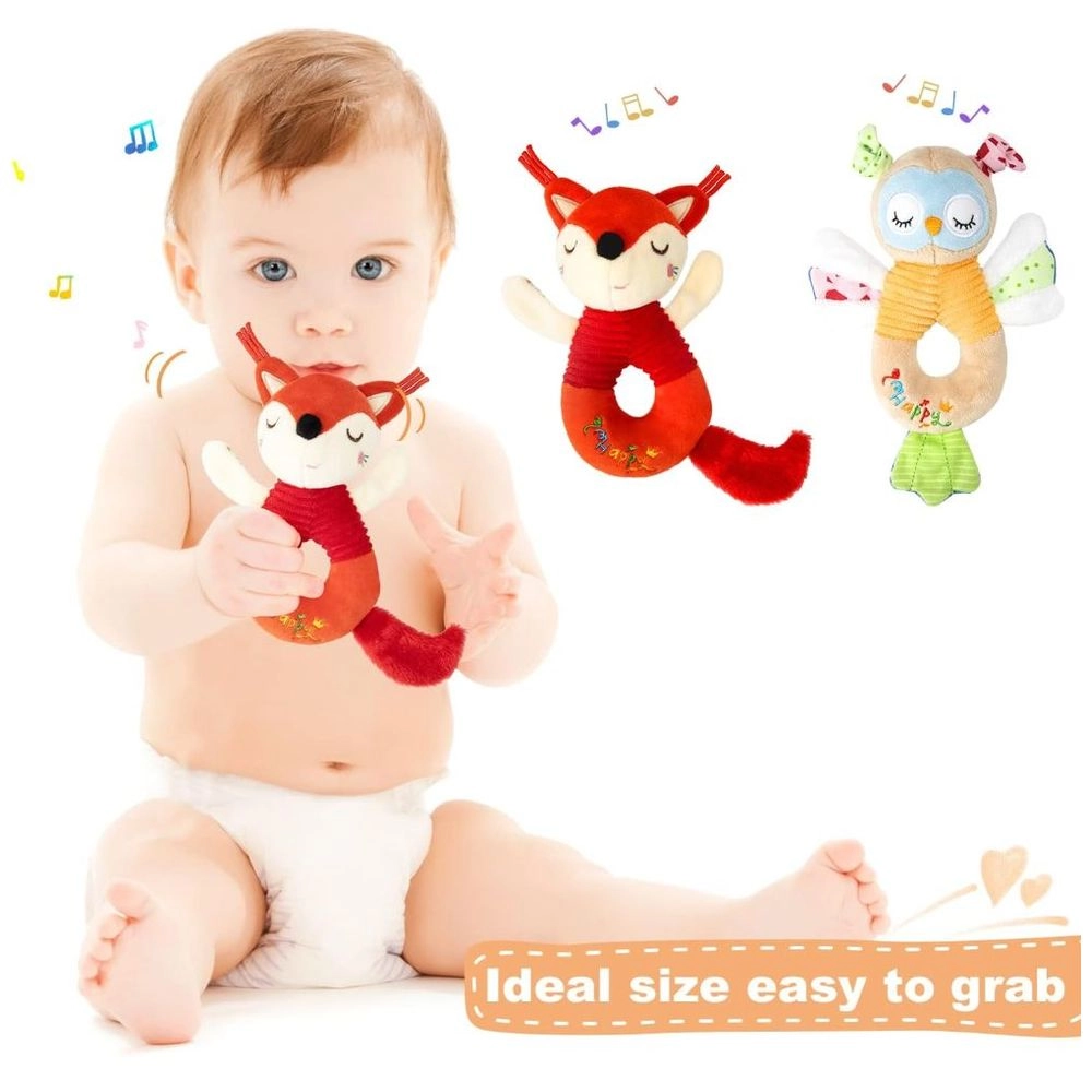 Soft Stuffed Rattle Pacifying Toy - Suitable for 3 months and above Fox