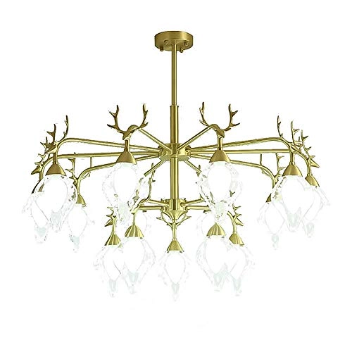 American Antlers Brass Chandelier - Copper 8 head