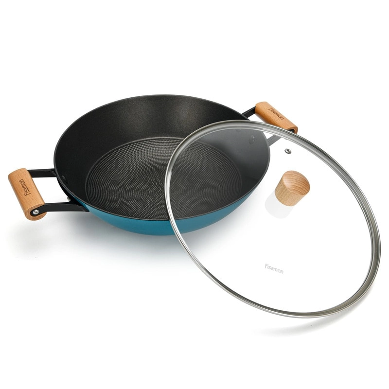 FISSMAN KITCHENWARE Wok SEAGREEN - 32x9.2cm/5L Non-Stick Coating