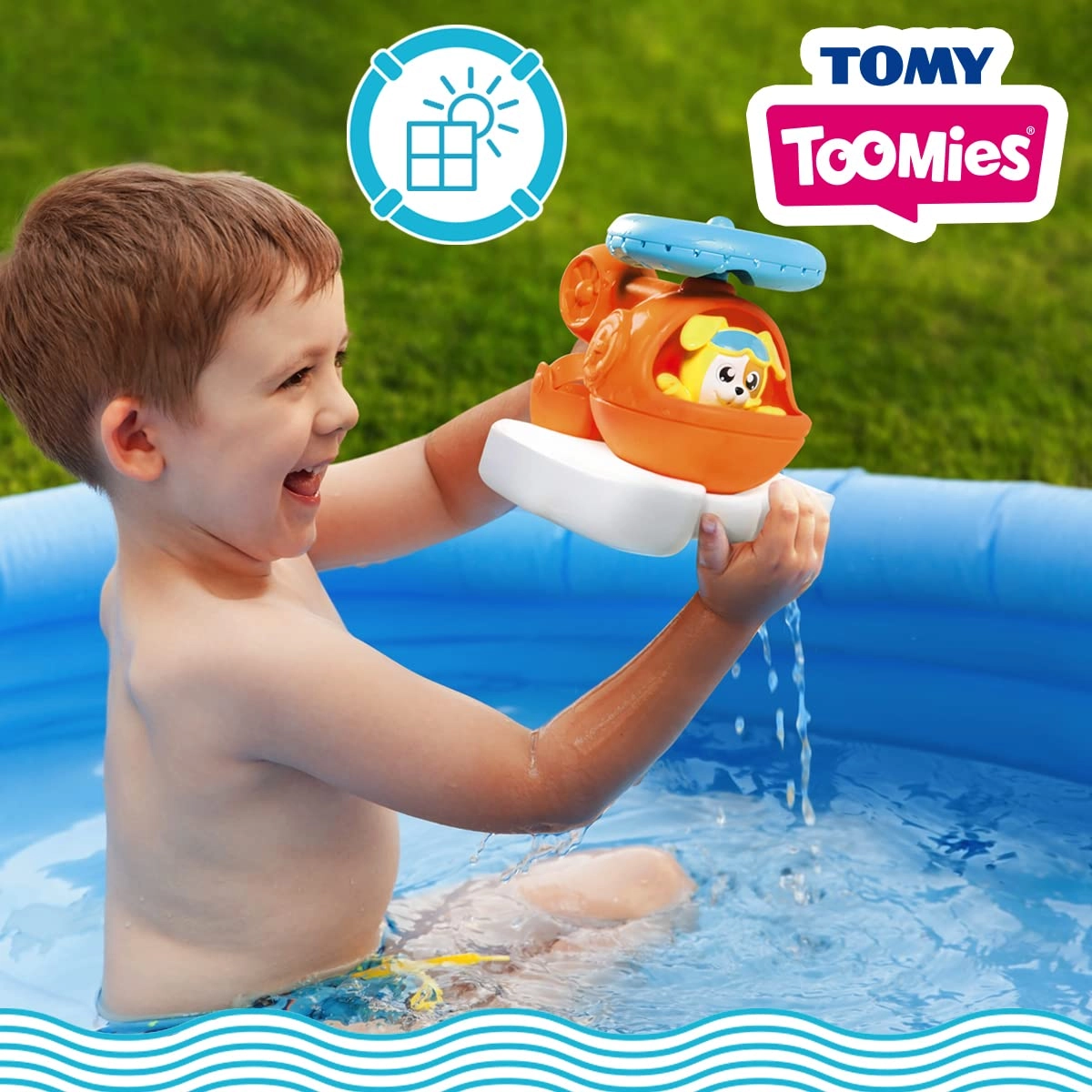 E73305C Splash & Rescue Helicopter - Water Spinning Squirting Pilot