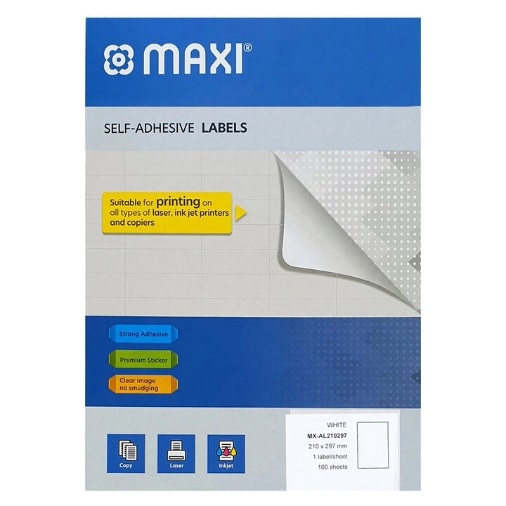 Maxi Self-Adhesive Labels - 100 PCS A4