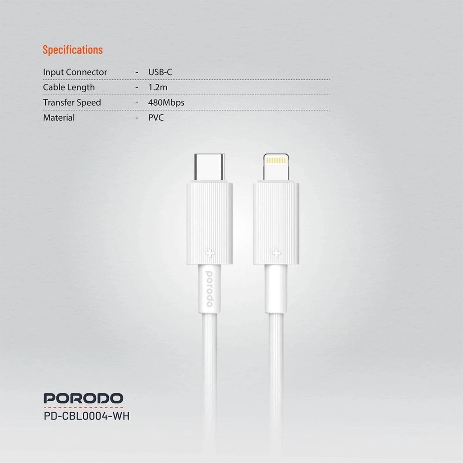 PD-CBL0004 USB-C to Lightning Cable 1.2m