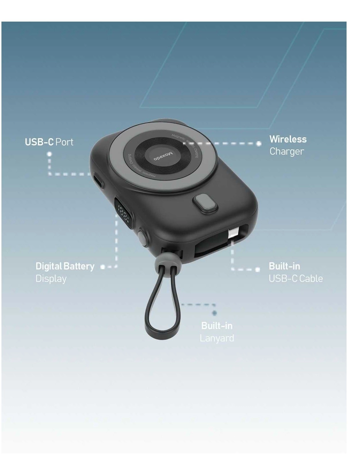 Snap-On Wireless Charging Power Bank - 8000 Watt-hour 15 W Wireless 1