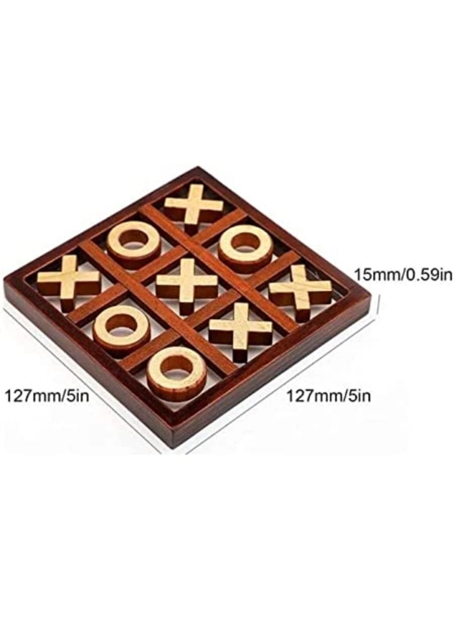 Tic Tac Toe - Wooden Brown
