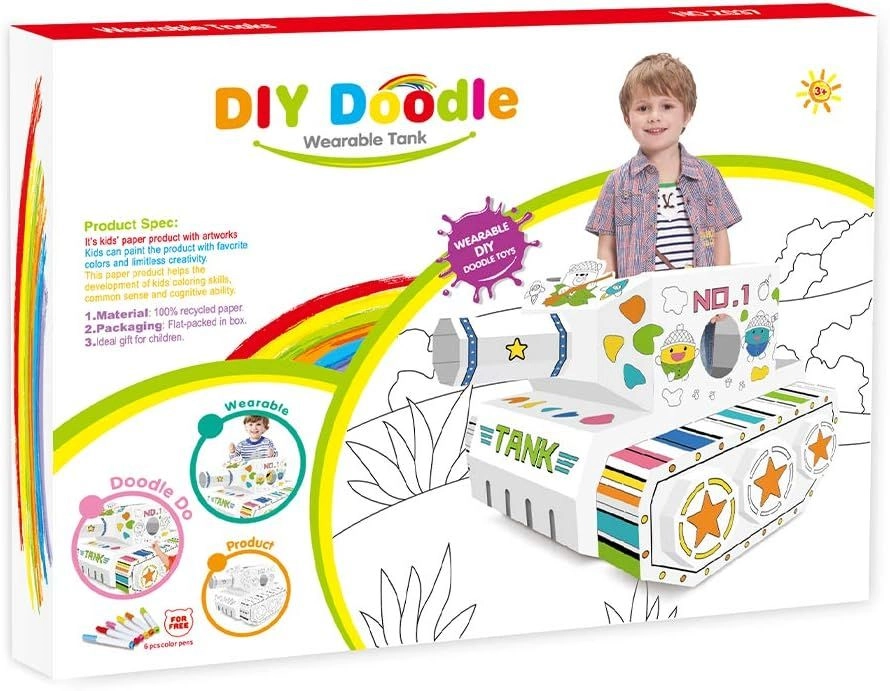 DIY Doodle Coloring Wearable Tank - 3+ years