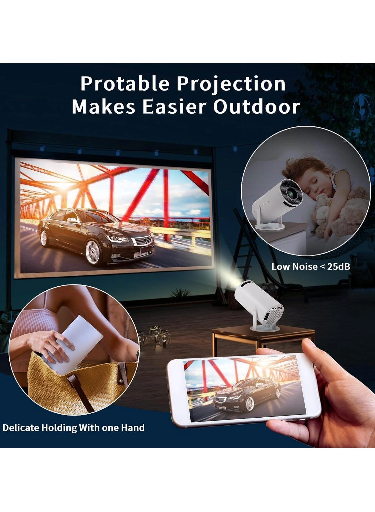 Smart 5G Portable Projector - HD 1080P