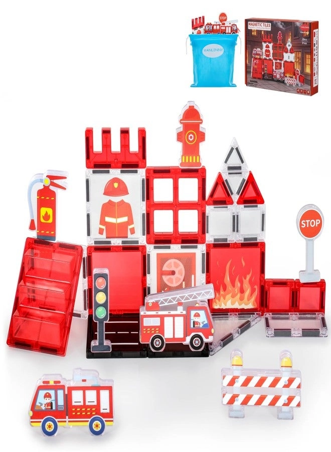 VANLINNY Magnetic Tiles + Firetruck