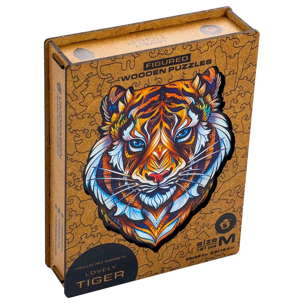 Unidragon Lovely Tiger Wooden Puzzle (4107390-TIGER_M) - 181 pcs