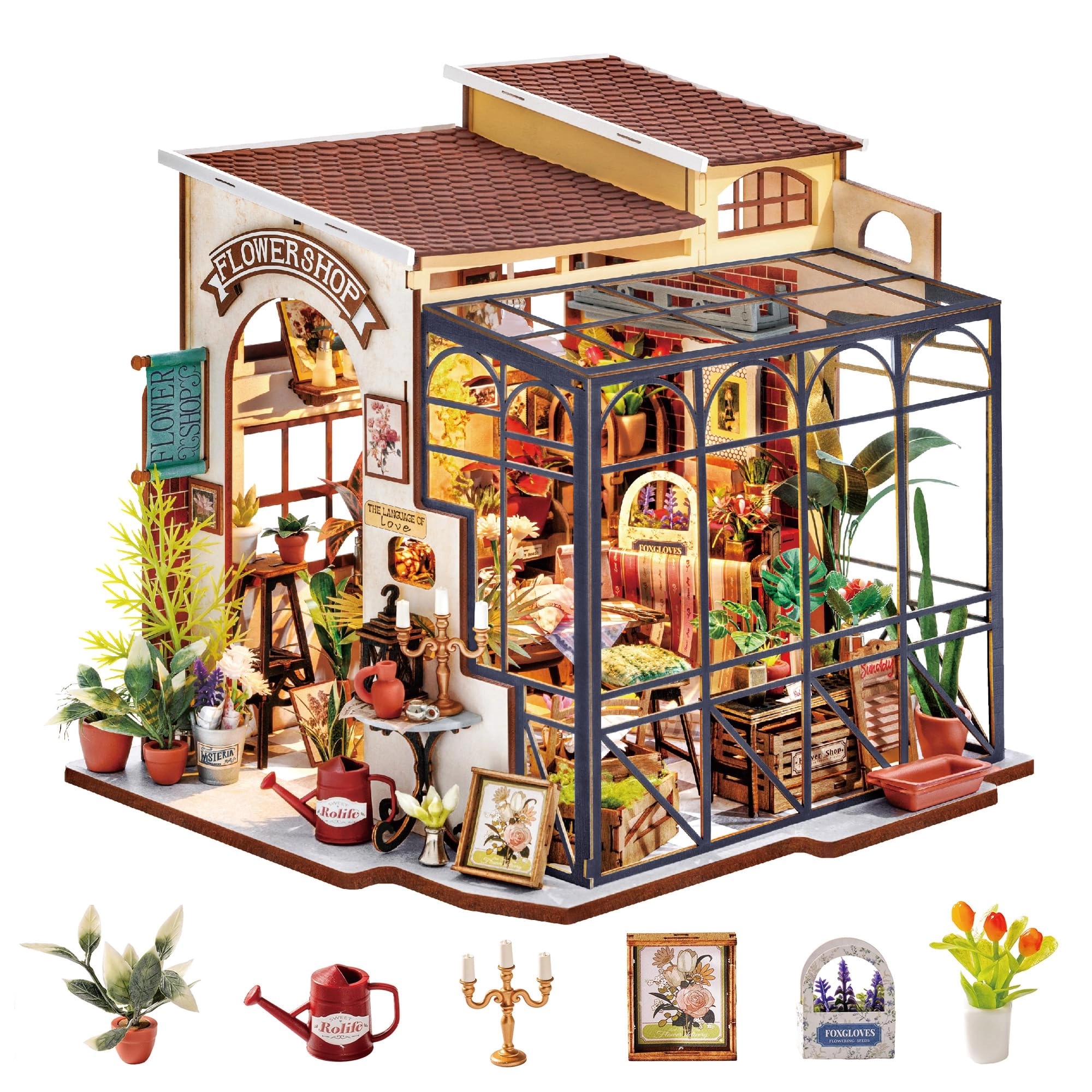 DIY Miniatures Dollhouse Kit - Emily's Florist 1/24
