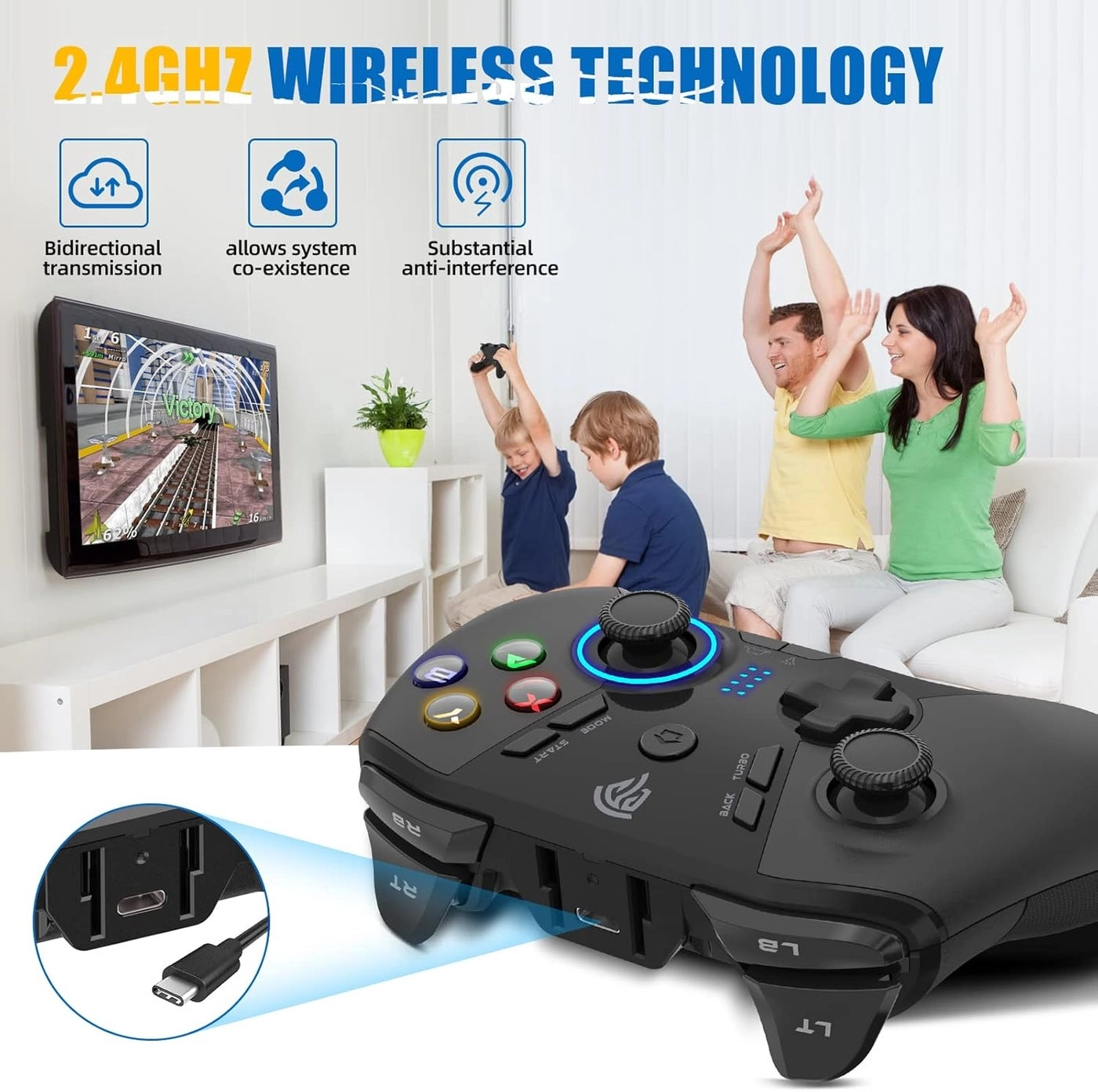 Classic Gamepad 9110 - BLACK PC/Switch/Steam Deck/Android/Laptop/PS3/Android TV BOX