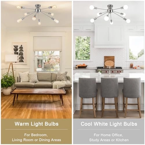 Sputnik Chandelier - 8 Lights Nickel