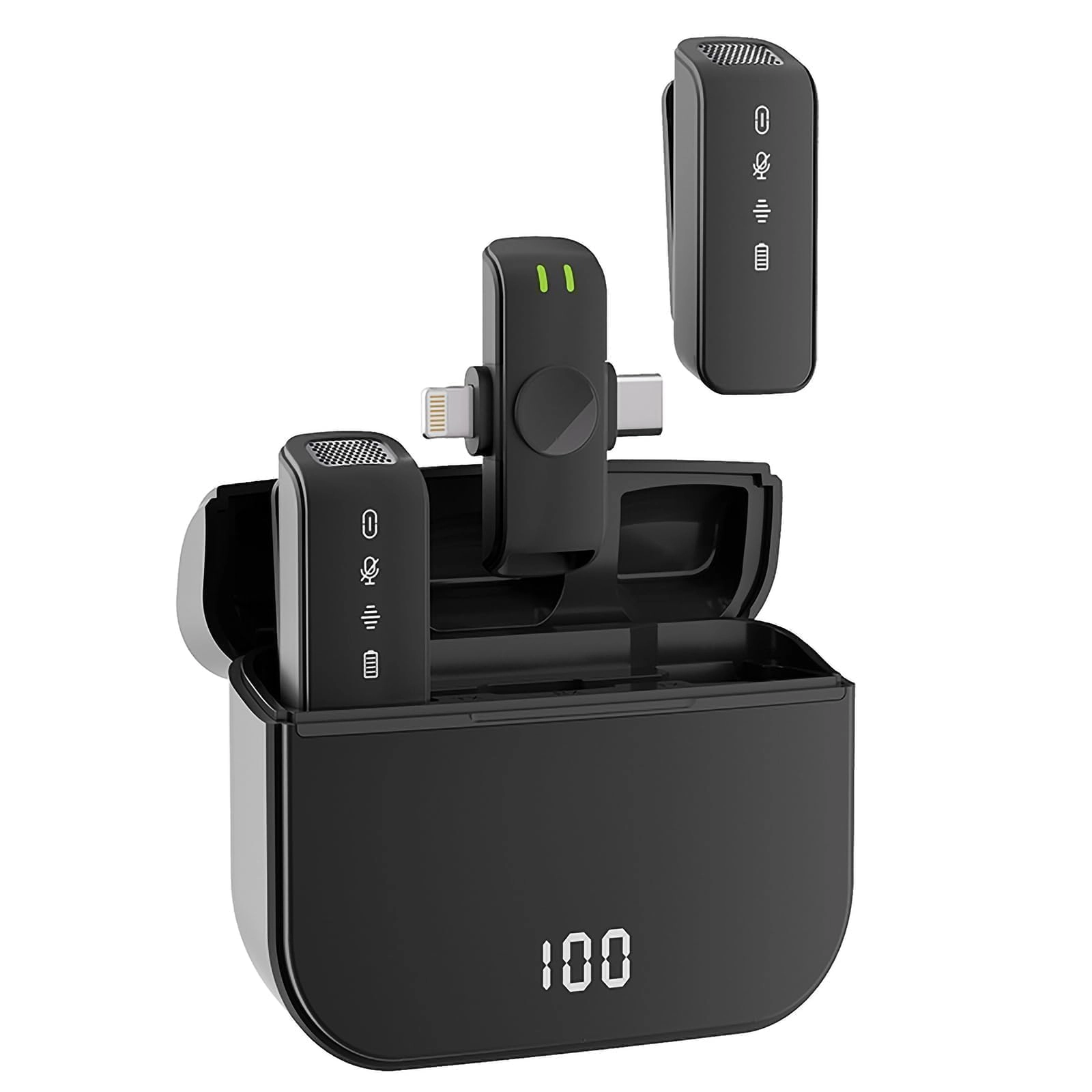 TEMINO Wireless Lavalier Microphone - 2 Microphones 2.4GHz