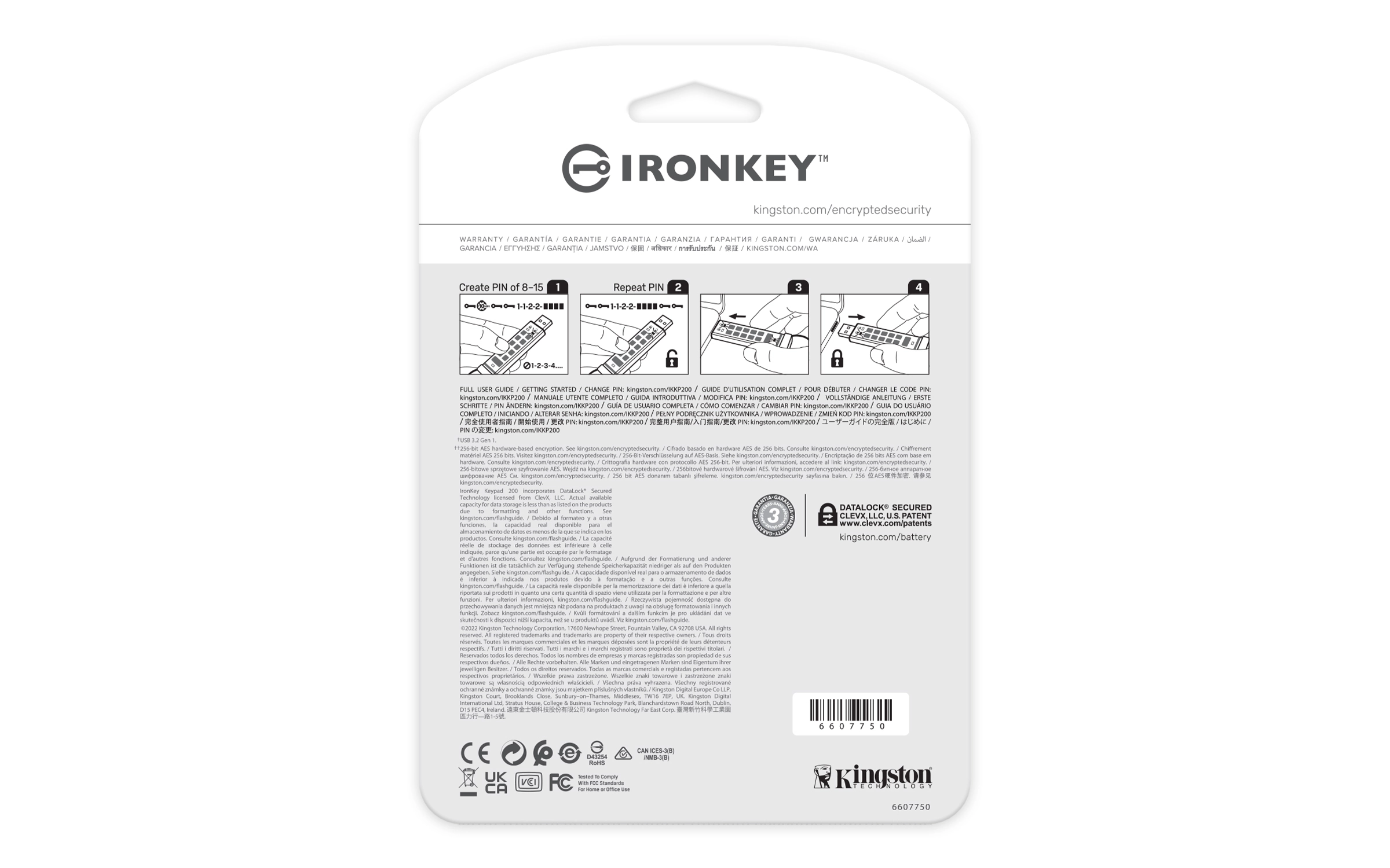 IronKey Keypad 200 - USB 3.2 Gen 1 USB-C 16GB