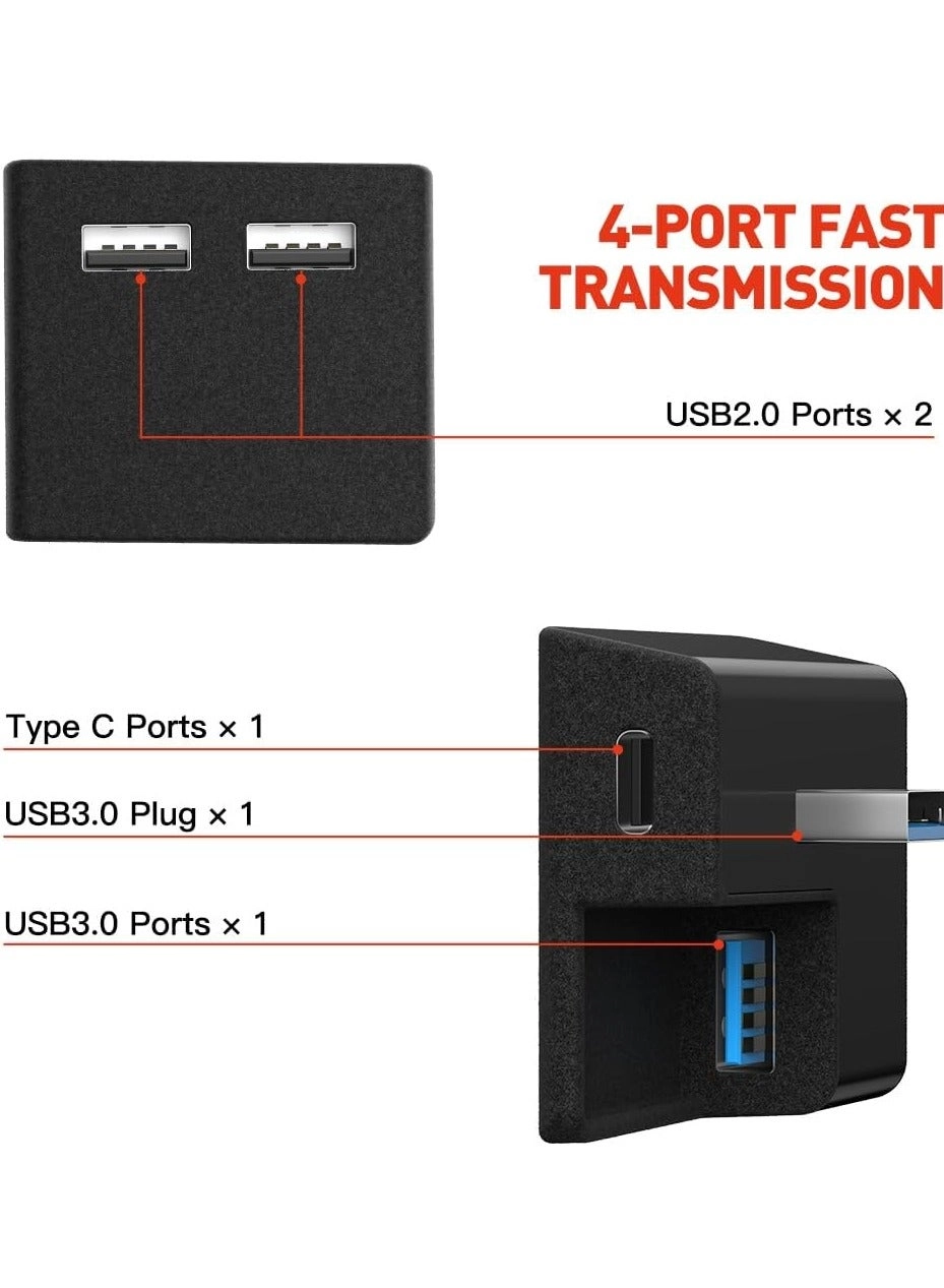 USB Hub - 4-in-1 Tesla Model 3 ABS Flocking Edition