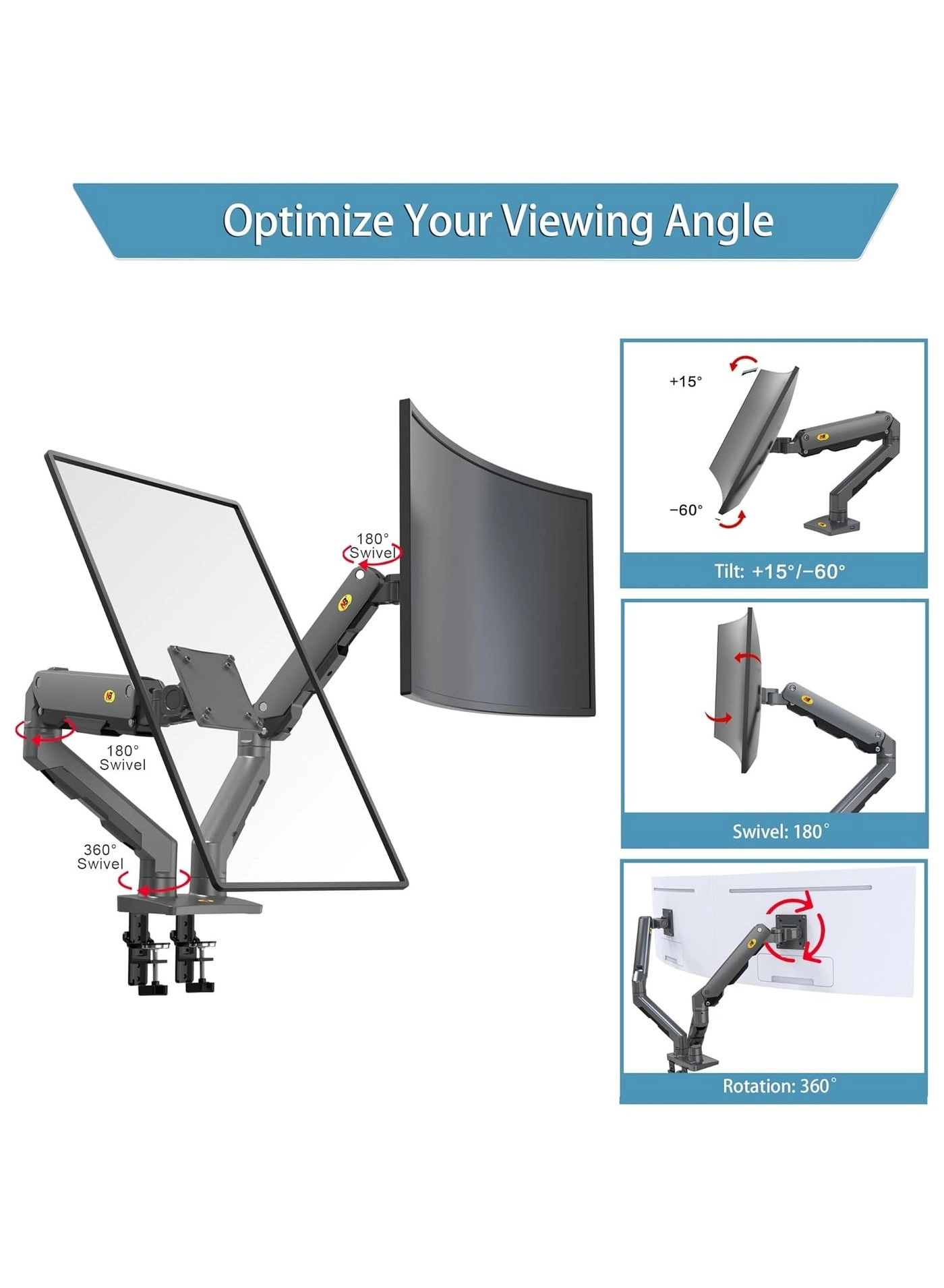 F195A - Dual Arm 32 in 75x75mm 100x100mm