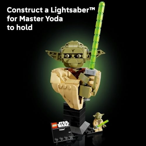 Star Wars Yoda Bust (75438) - Display Model Kit with Green Lightsaber