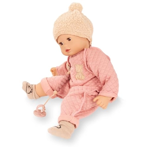 Maxy Muffin Little Bear Baby Doll - 16.5" Sleepy Eyes Quilted Pink Winter Onesie Ages 3+