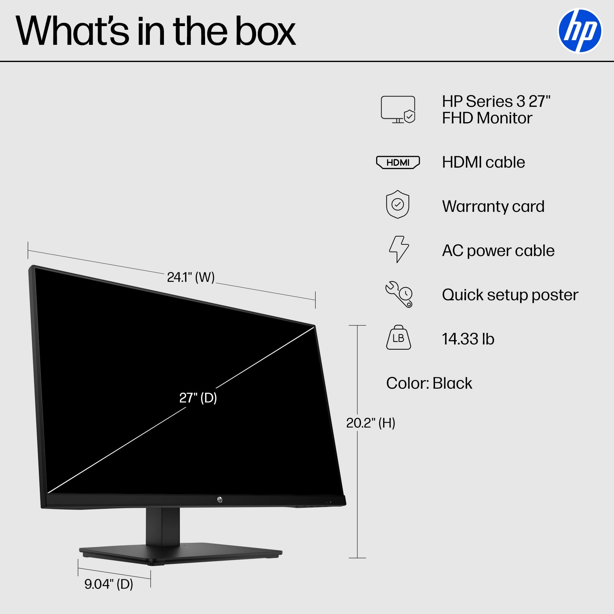 327pe - B1GM6AA#ABB 27" 1920 x 1080 pixels