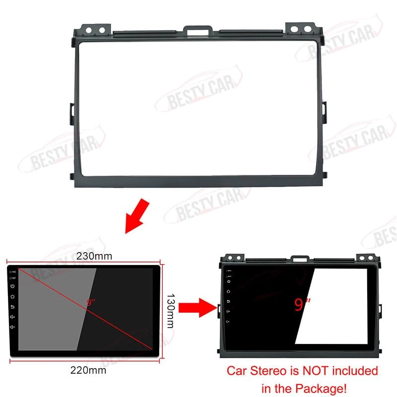 Car Radio Stereo Fascia Frame - Toyota Land Cruiser Prado 120 LC120 Lexus GX470 2004-2009