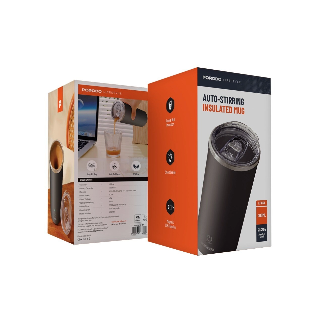 Lifestyle Auto Stirring Insulated Mug - 400ml