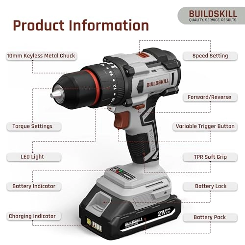 21V Cordless Brushless Drill Machine Toolkit - 1.5Ah