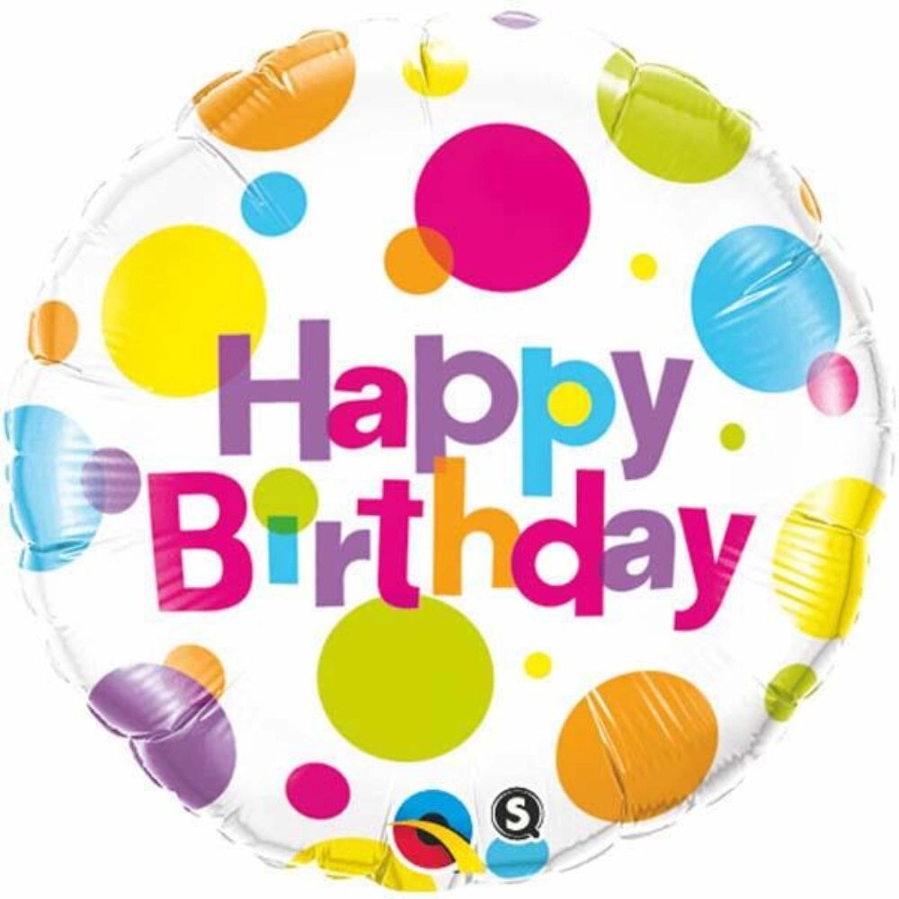 Party Zone Birthday Big Polka Dots Foil Balloon - 18-Inch