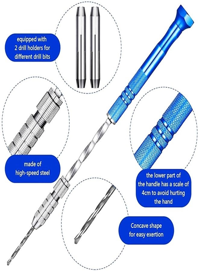 Hand Drill Bits Set - 57 Pieces + Pin Vise Hand Drill - 1 Piece + Micro Twist Drill Bits - 46 Pieces 0.1-1mm + PCB Mini Drill Bits - 10 Pieces