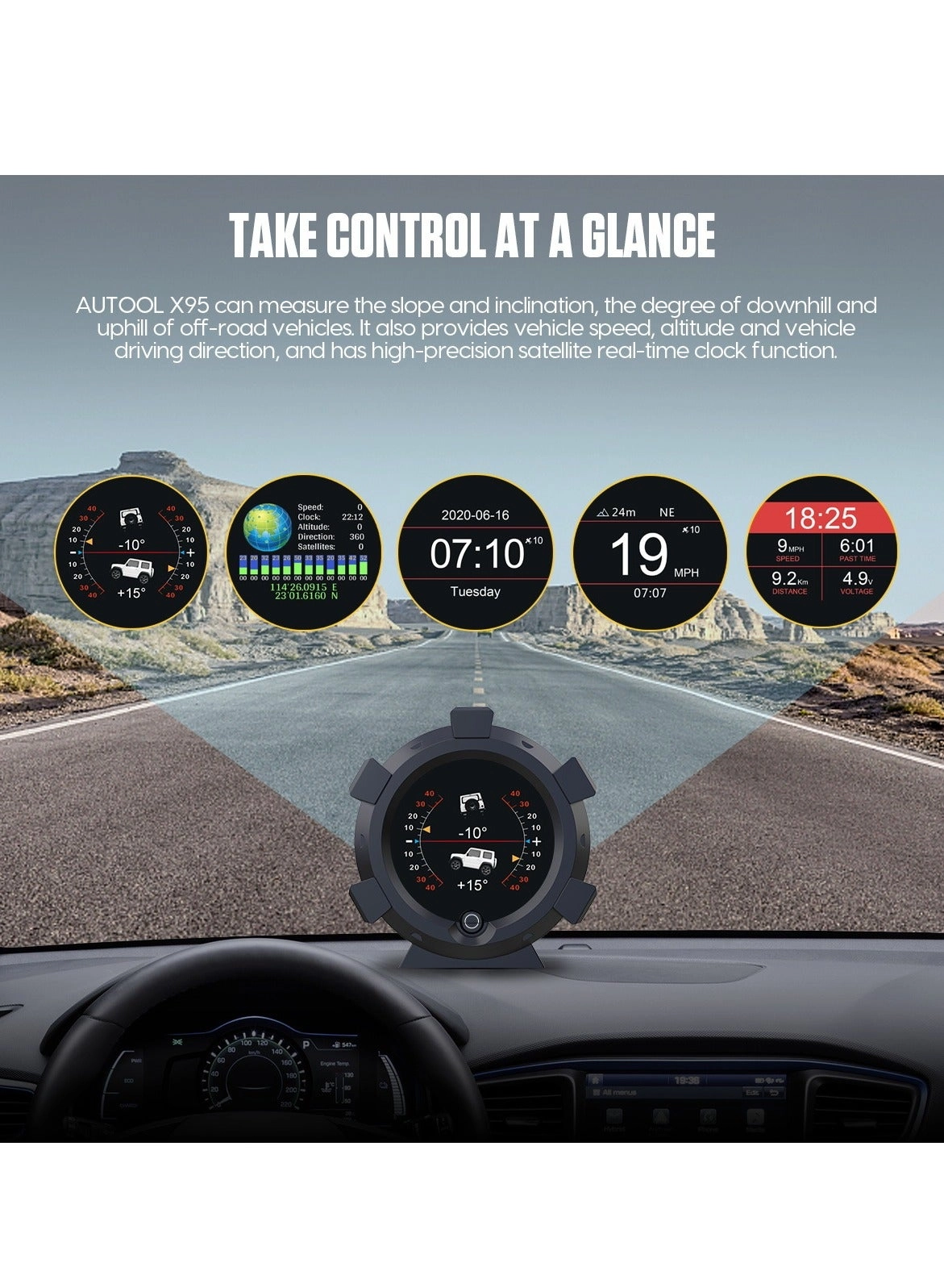 X95 - Car HUD GPS Inclinometer